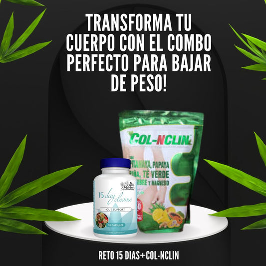 Combo Reductor- Reto 15 Días + COL-NCLIN Transforma tu cuerpo en 15 días!✅😍
